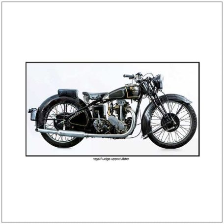 Vintage motorcycle with a black and chrome finish, featuring classic design elements.