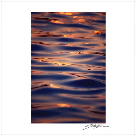 Rippling water surface reflecting warm golden light.