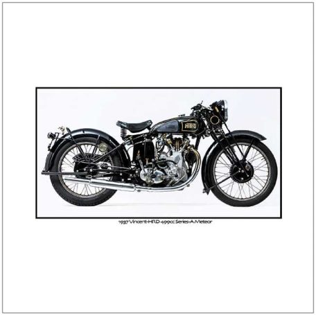 Vintage motorcycle with a sleek black design and polished metal details.
